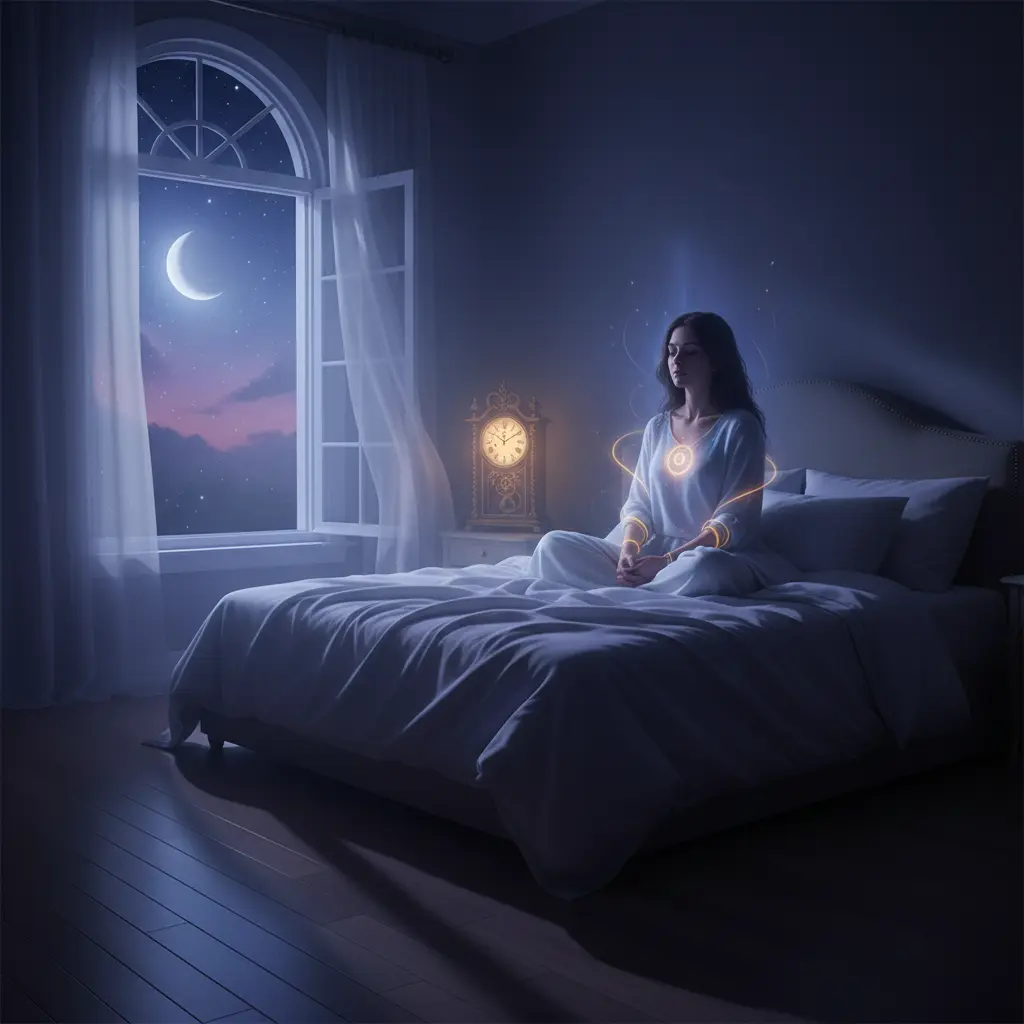 Person showing Meditation works best when supported by healthy routines.