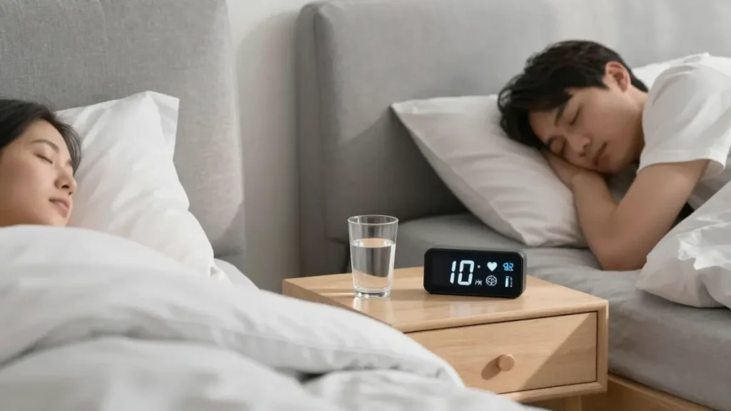 Adult sleeping peacefully in a cozy bedroom, illustrating best sleep habits for long-term health.