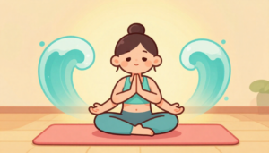 Mindfulness meditation and deep breathing exercises helping reduce nighttime anxiety and improve sleep quality