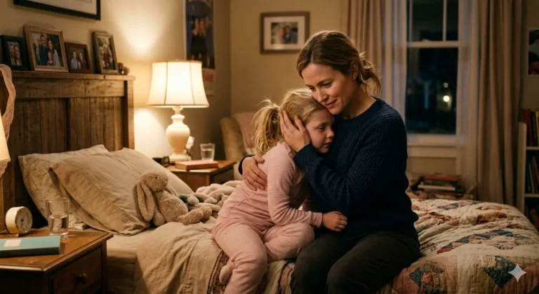 Parent supporting child with bedwetting problem