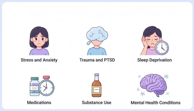 Infographic explaining common causes of nightmare sleep disorder