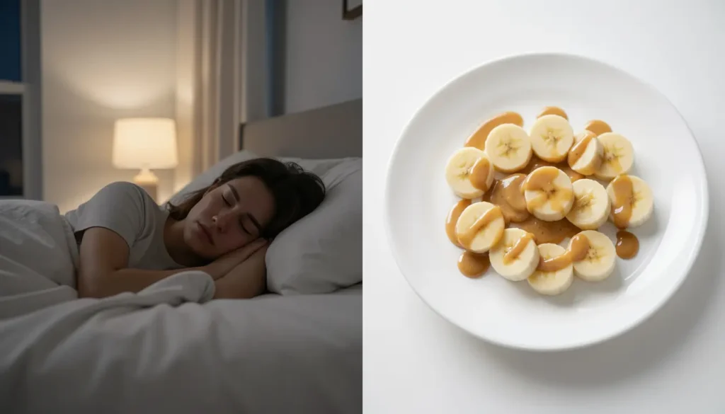 Banana and peanut butter compared to sleepless night