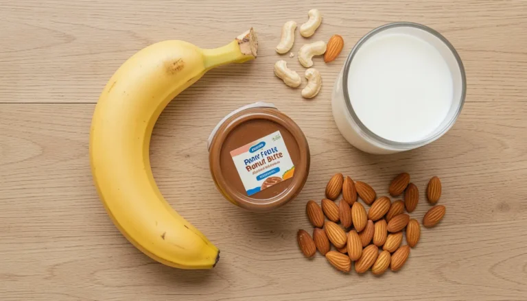 Foods that help sleep including banana and peanut butter